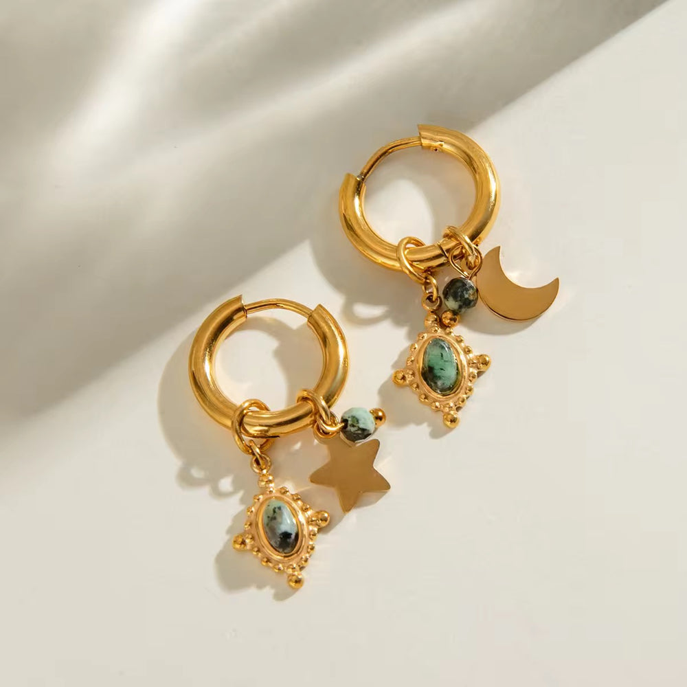 Emerald Orbit Earrings – gold earrings