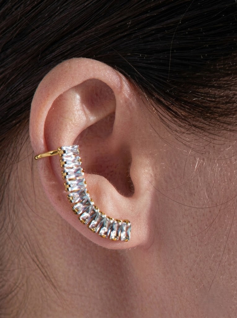 Crystal Curve Ear Cuffs – gold ear cuffs
