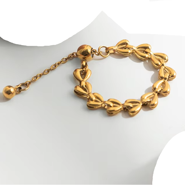 Heart String Ring – adjustable gold ring