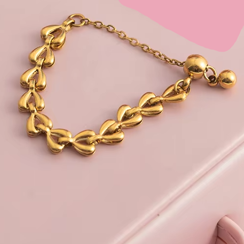Heart String Ring – adjustable gold ring