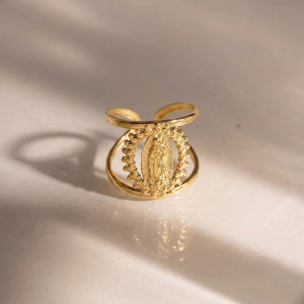 Medallion Ring – adjustable gold ring