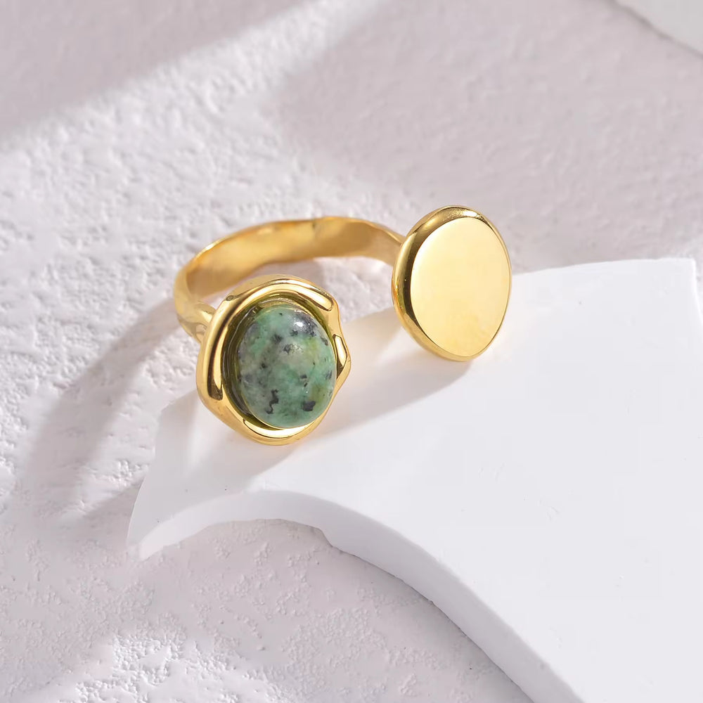 GemDrop Dual Ring – adjustable gold ring