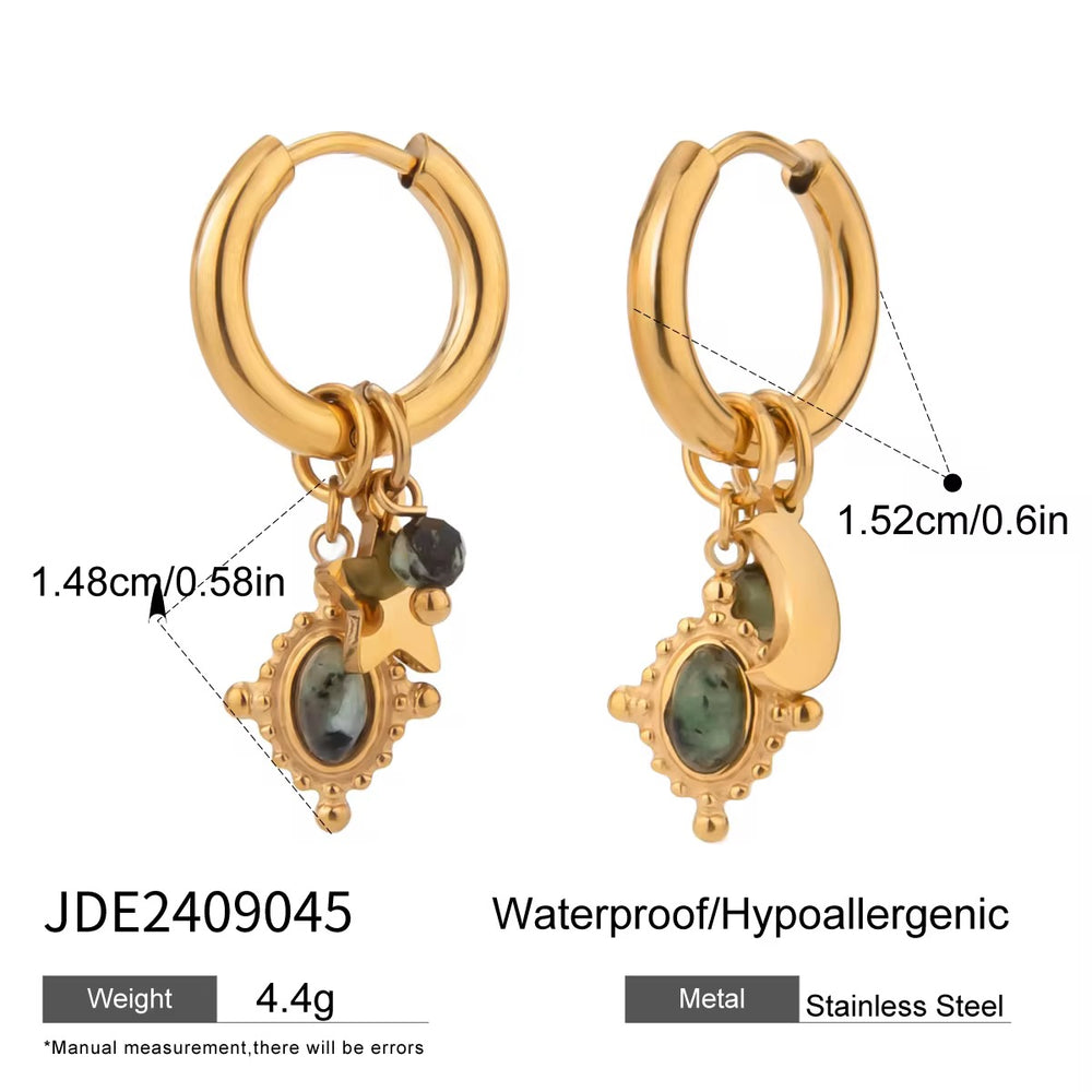 Emerald Orbit Earrings – gold earrings