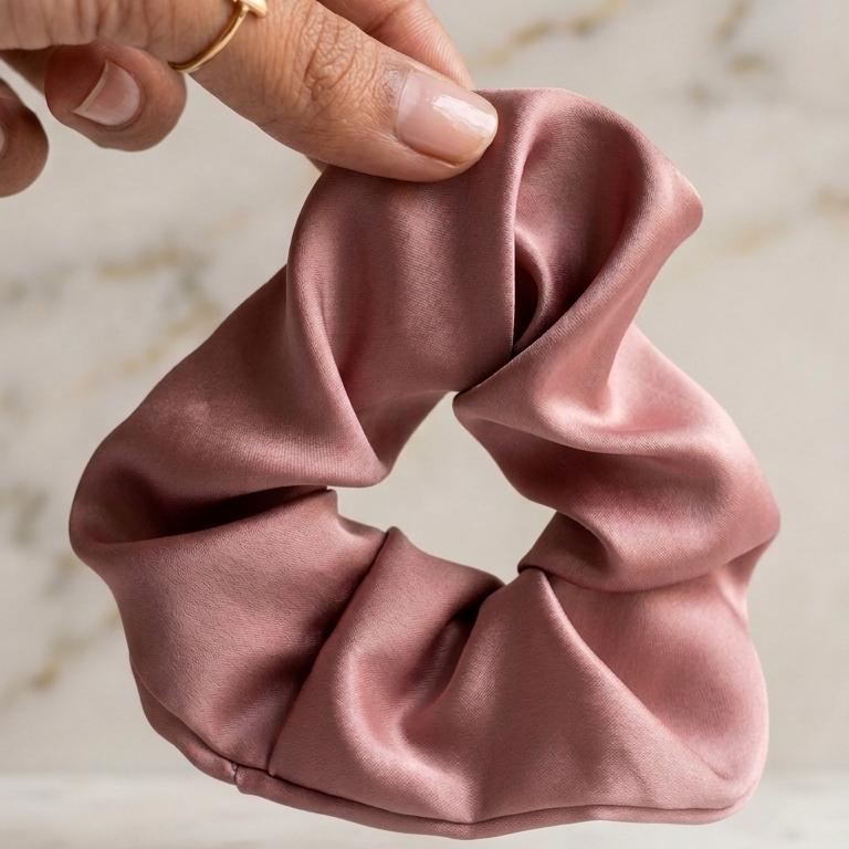 Dusty Rose Satin Scrunchie – scrunchie