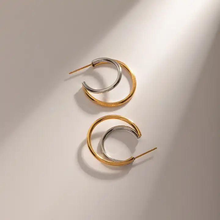Dual Harmony Hoops – hoop earrings