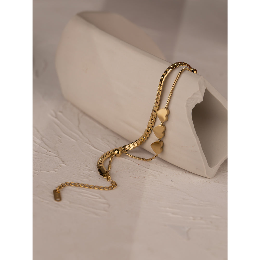 Golden Hearts Bracelet – adjustable gold bracelet