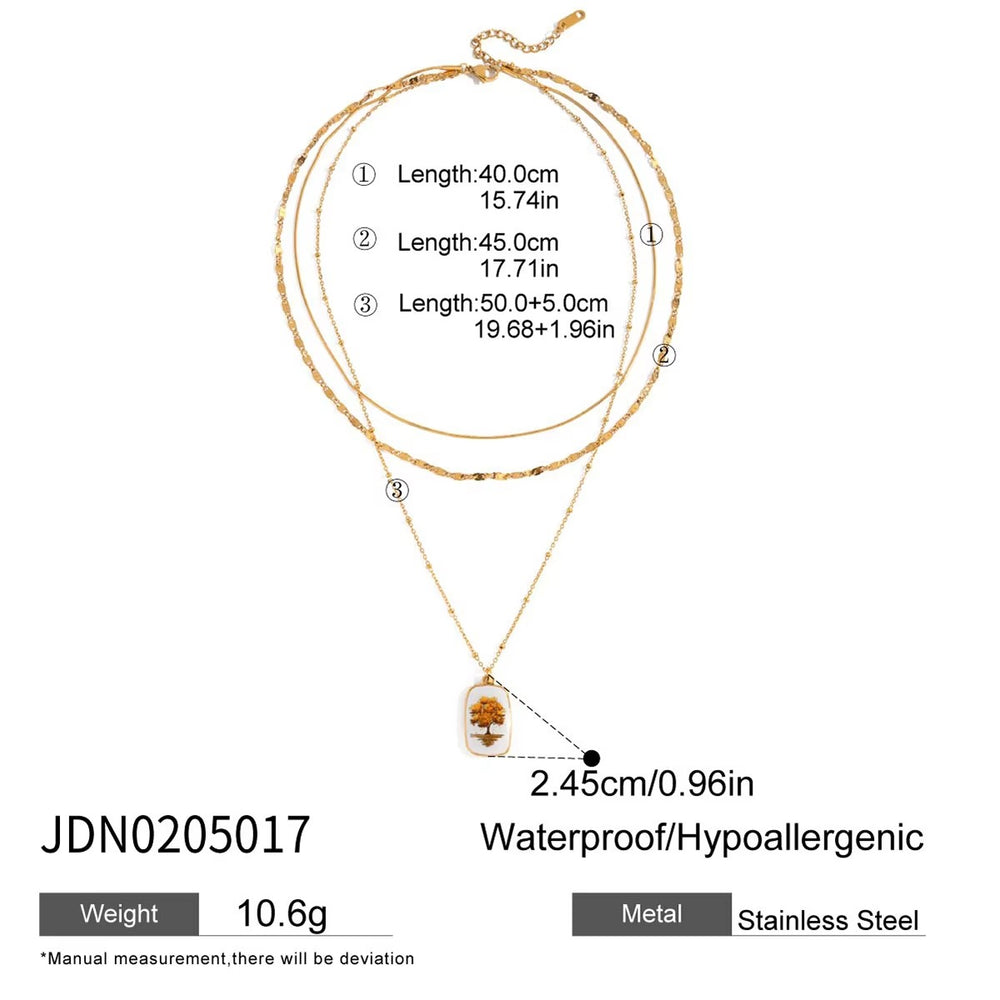 Tree of Life Layered Set – gold layered necklace set