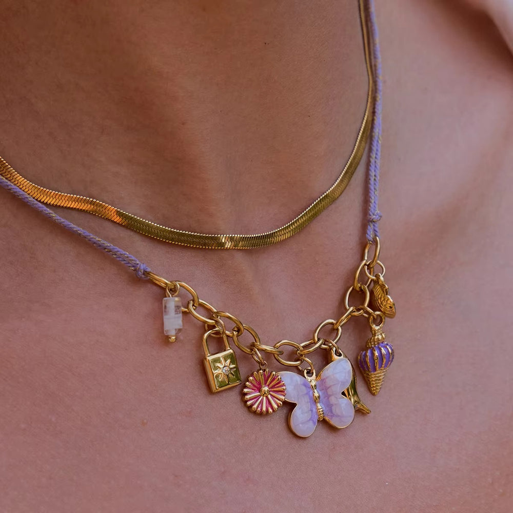 Butterfly Babe Charm Necklace – gold necklace