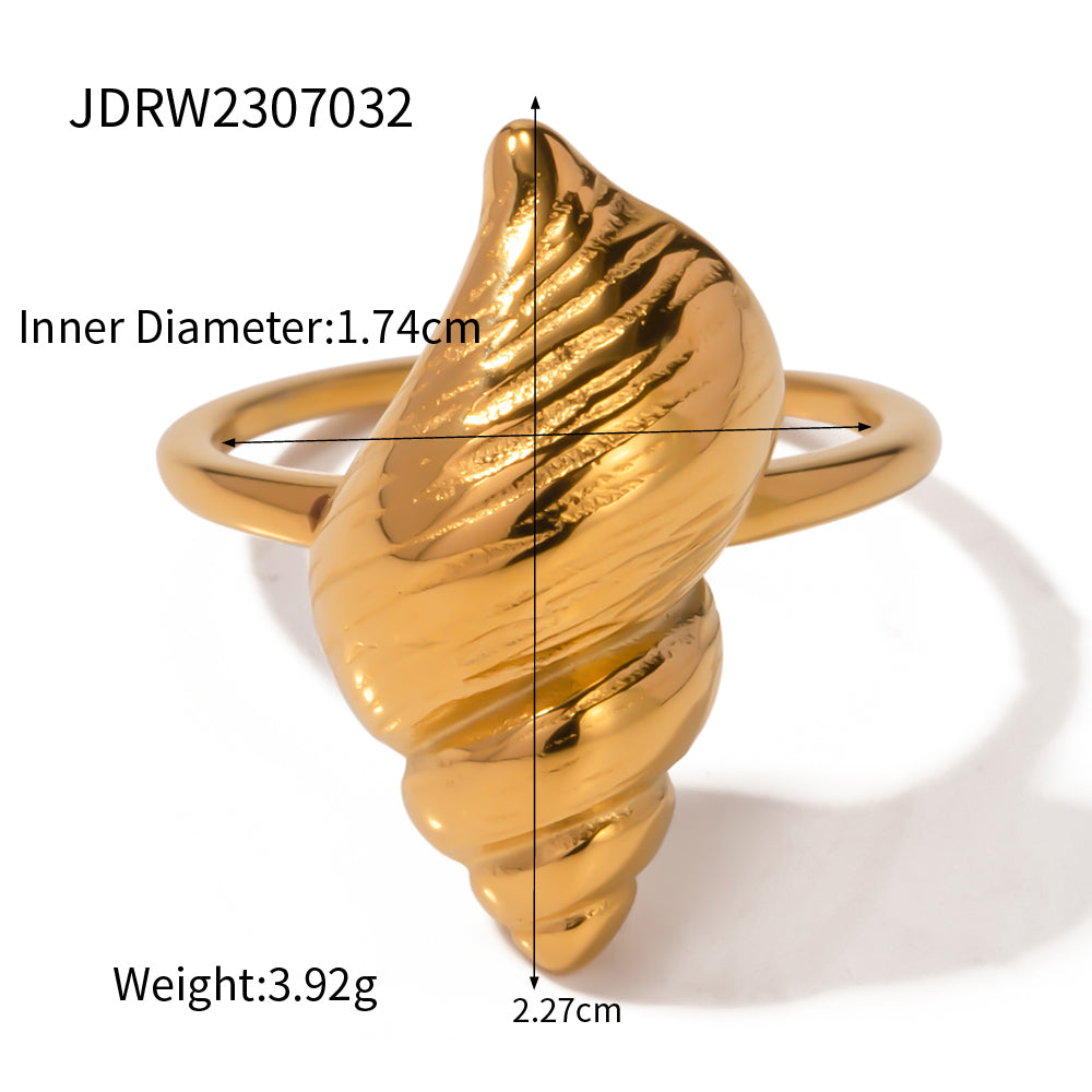 Sea Swirl Ring – adjustable gold ring