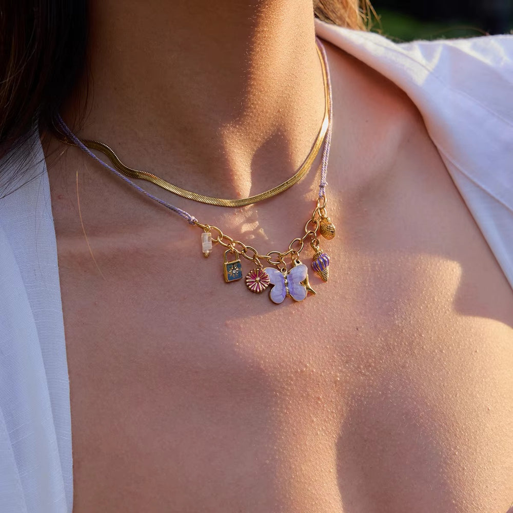 Butterfly Babe Charm Necklace – gold necklace
