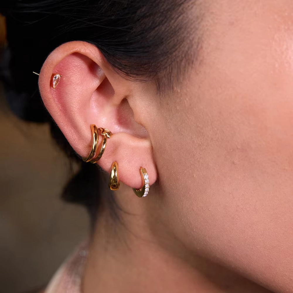 Starry Spiral Ear Cuff – gold ear cuff with cubic zirconia stones