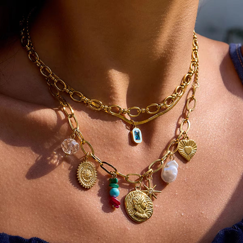 Timekeeper’s Charm – gold necklace with pearls