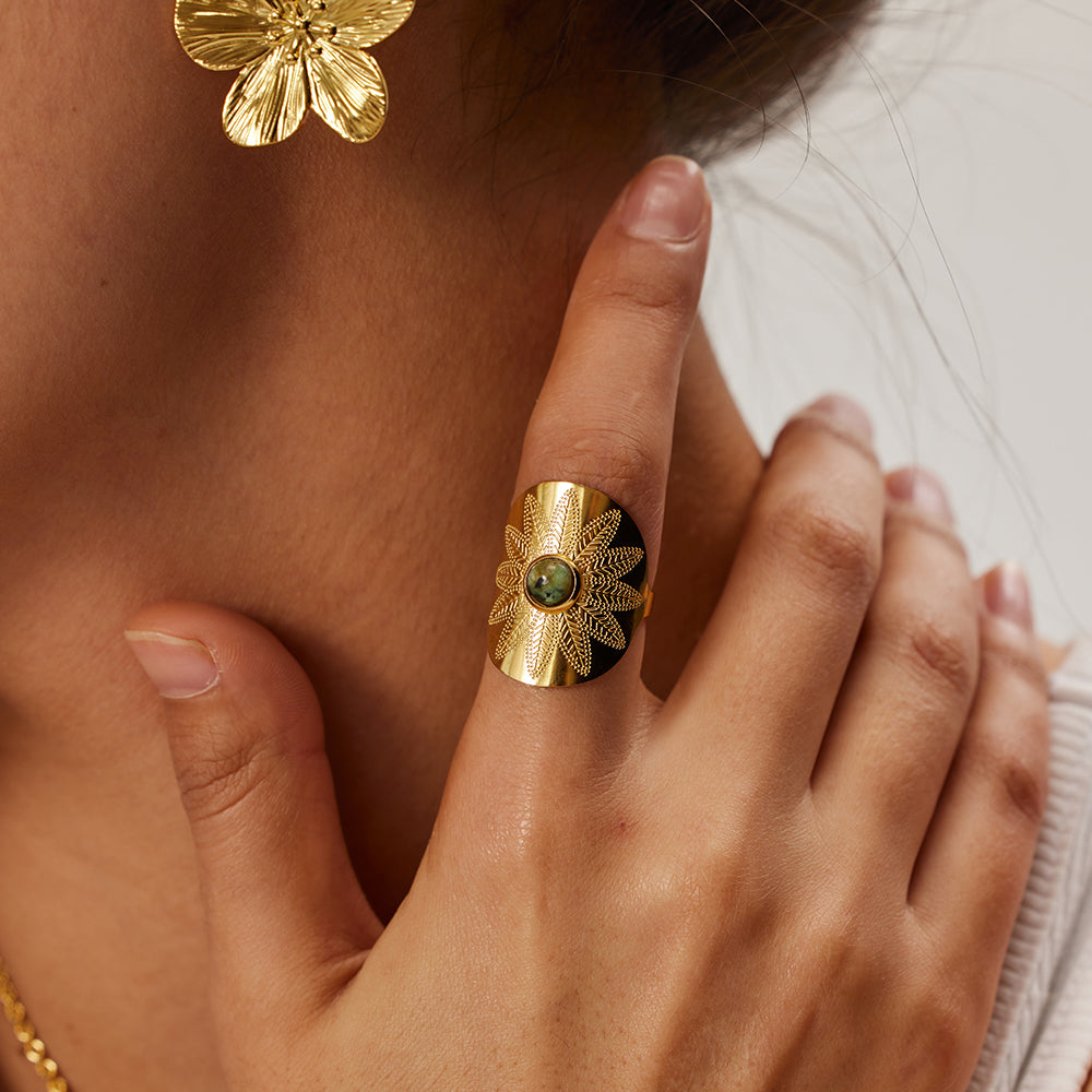 Heirloom Bloom Ring – adjustable gold ring