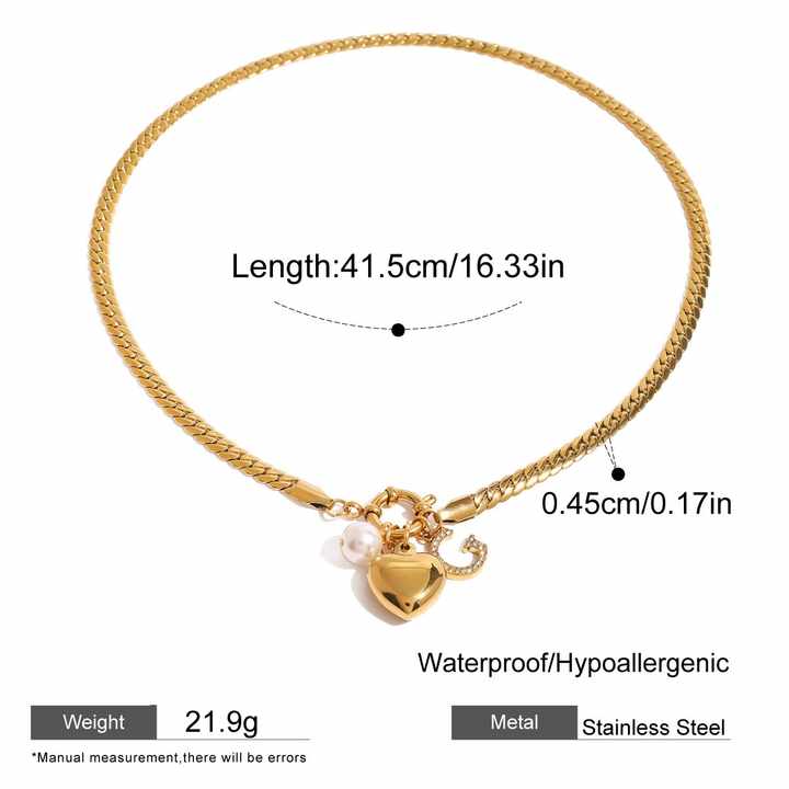 Heart & Charm Link Necklace