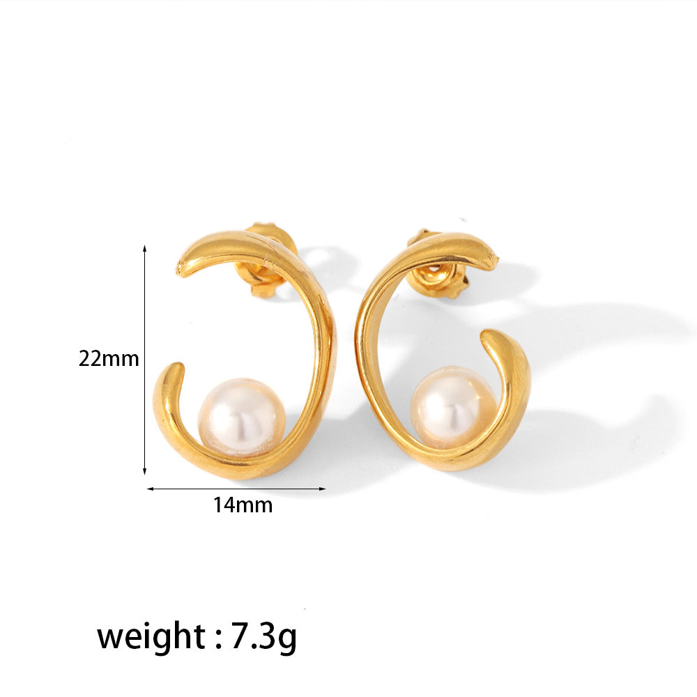 Pearl Orbit Earrings – gold earrings with pearls