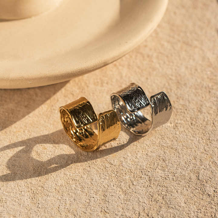 Textured Wrap Cuff Ring – ring