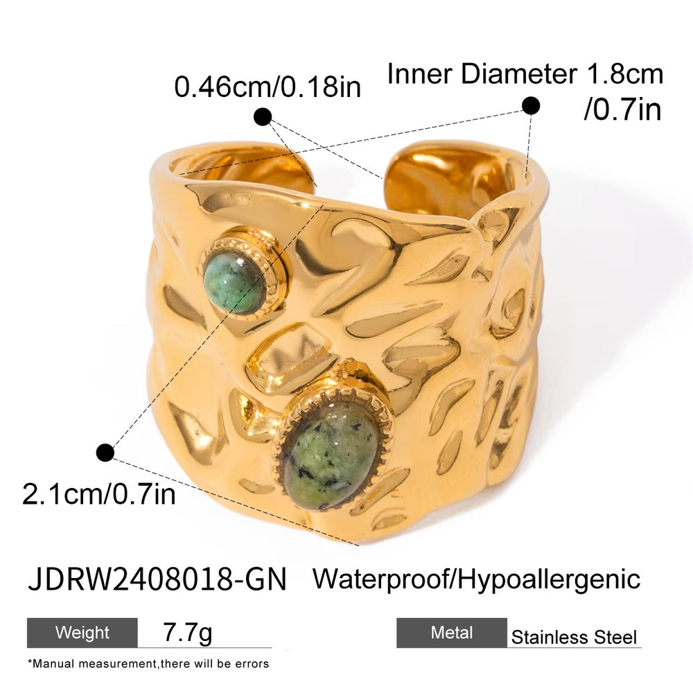 Emerald Crush Ring – adjustable gold ring