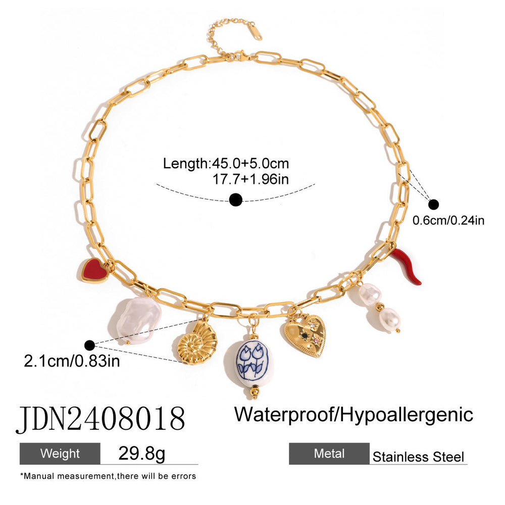 Charm Mélange Necklace – gold necklace with pearls