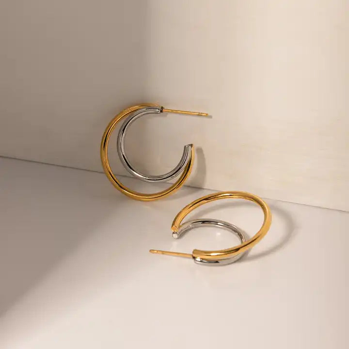 Dual Harmony Hoops – hoop earrings