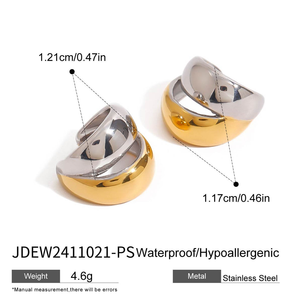 Duo Tone Ear Cuff – gold and silver double-band ear cuff, no piercing