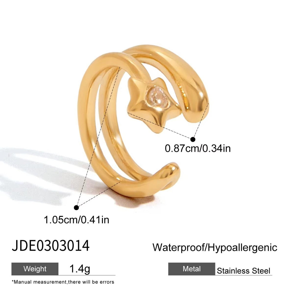 Starry Spiral Ear Cuff – gold ear cuff with cubic zirconia stones