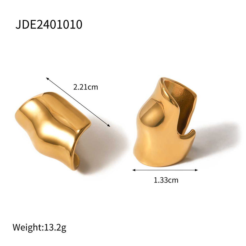 Molten Ear Cuff – sculptural molten-finish ear cuff, no piercing