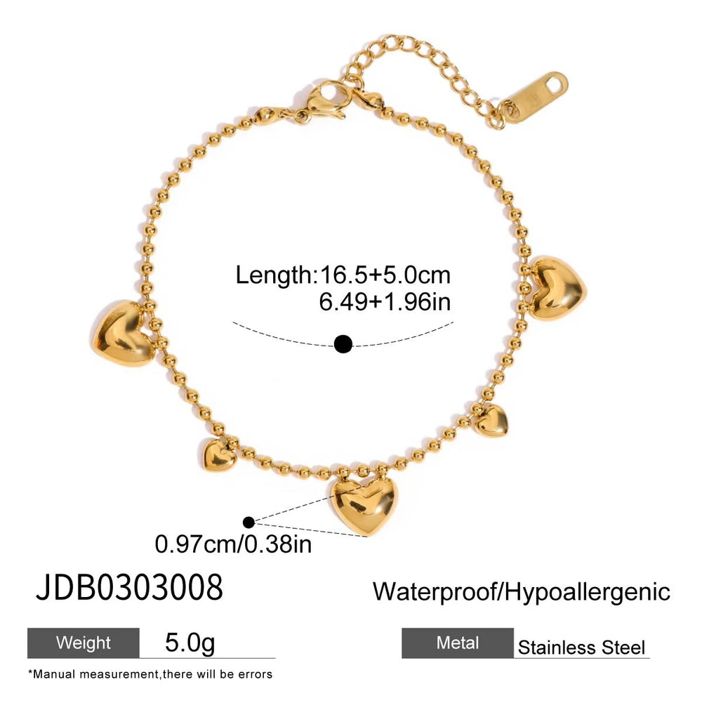 Heart Beats Bracelet – adjustable gold bracelet