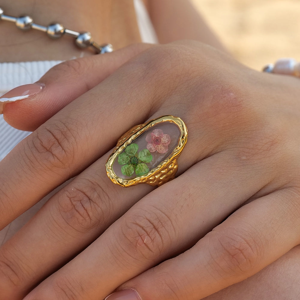 Bloom Babe Ring – adjustable gold ring
