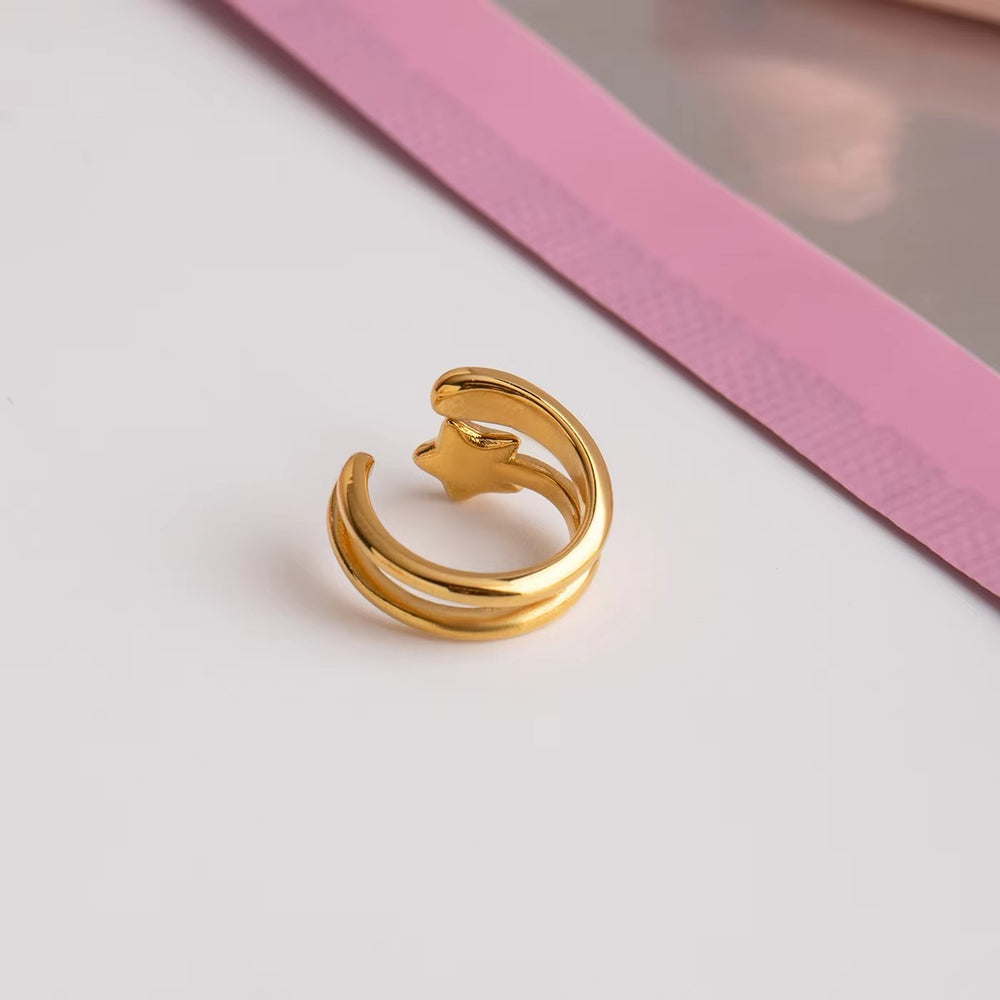 Starry Spiral Ear Cuff – gold ear cuff with cubic zirconia stones