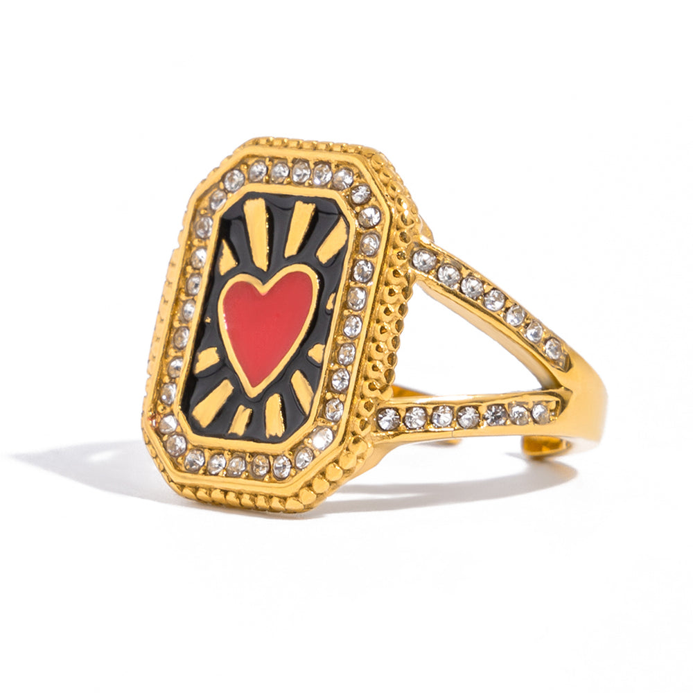 Retro Pop Ring – adjustable gold ring with enamel detail