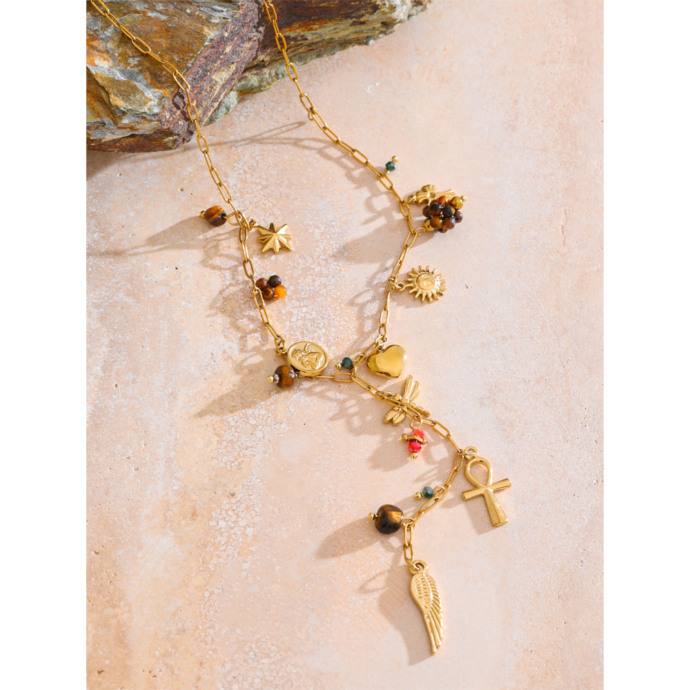 Charmed Life Necklace – gold necklace with enamel detail