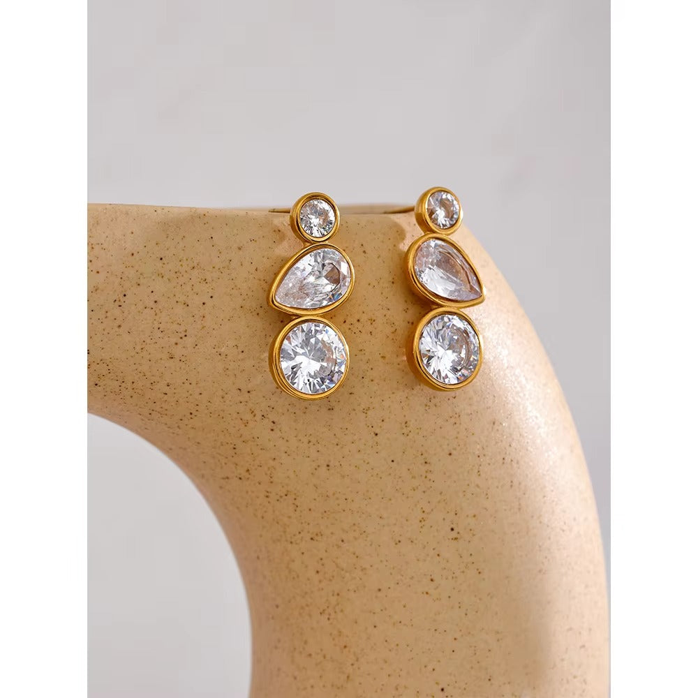 Gem Drip Earrings – gold earrings with cubic zirconia stones