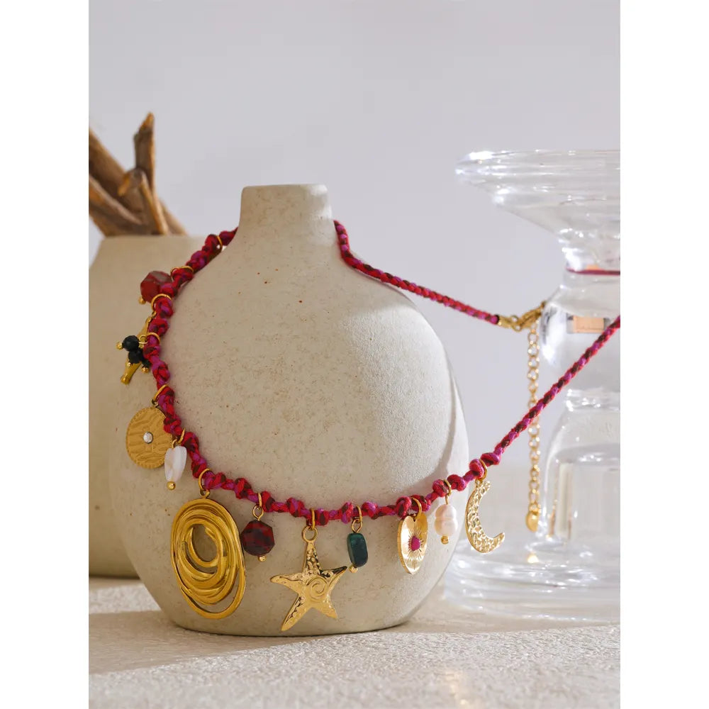 Celestial Charms – necklace with pearls