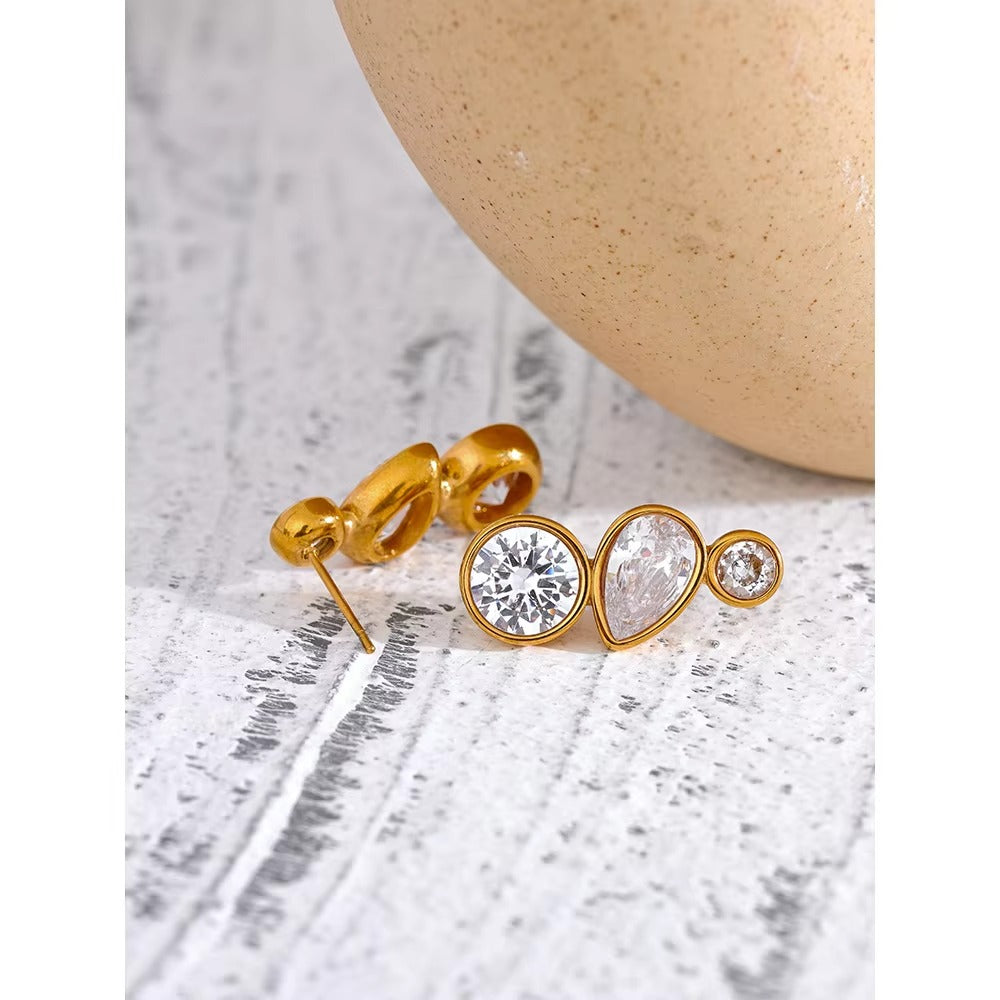 Gem Drip Earrings – gold earrings with cubic zirconia stones