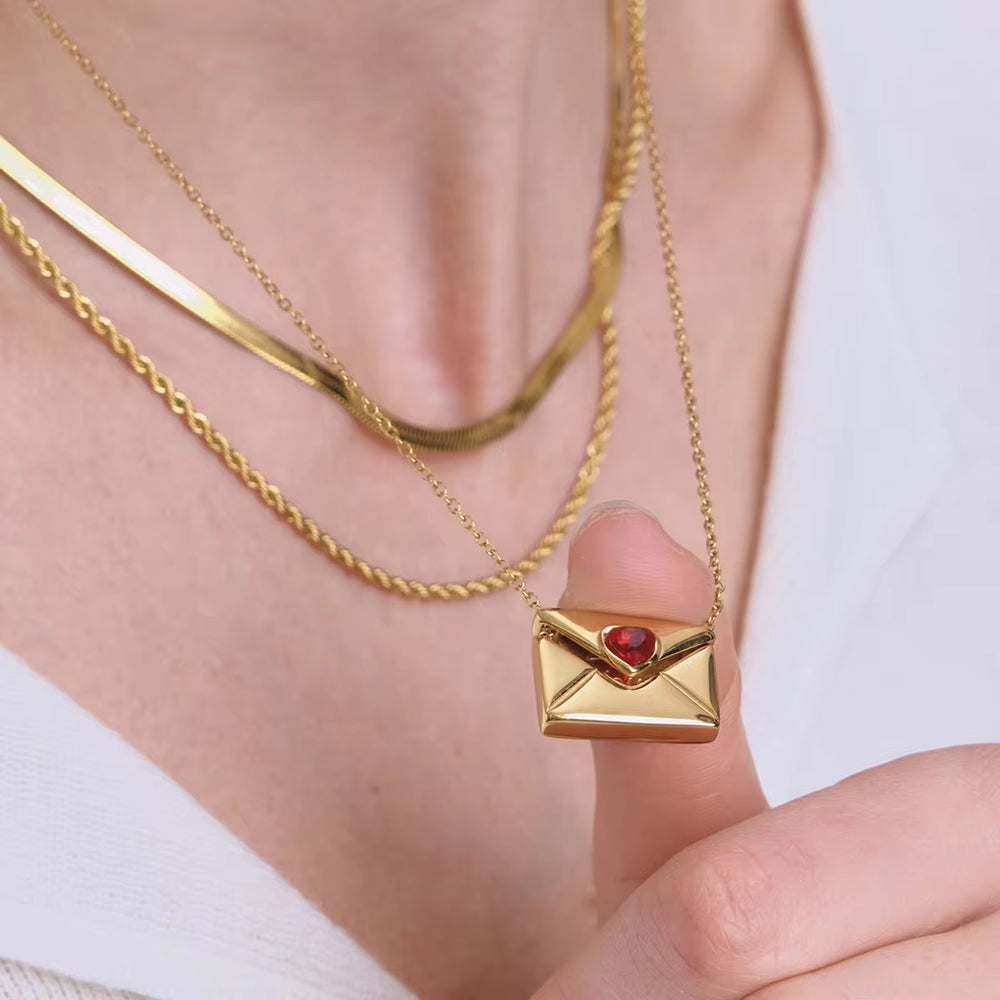 Secret Love Letter Necklace – gold necklace