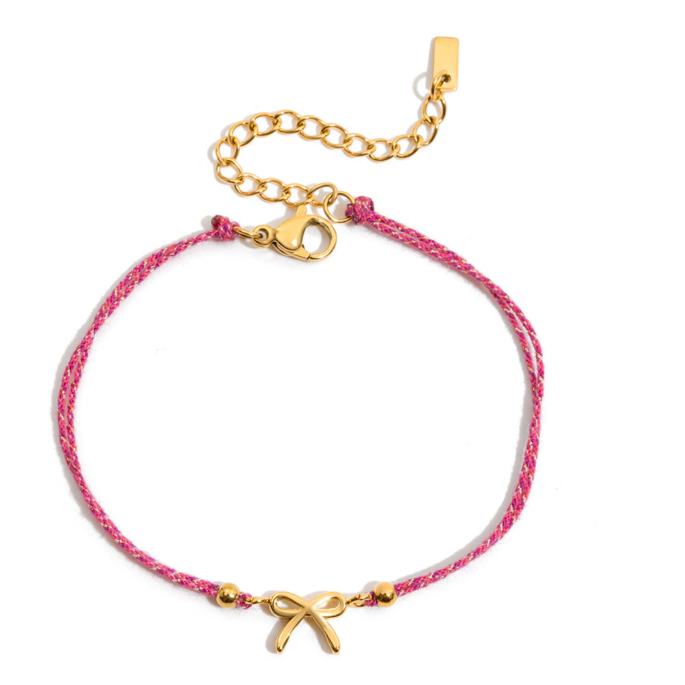 Pink Ribbon Charm – adjustable gold bracelet