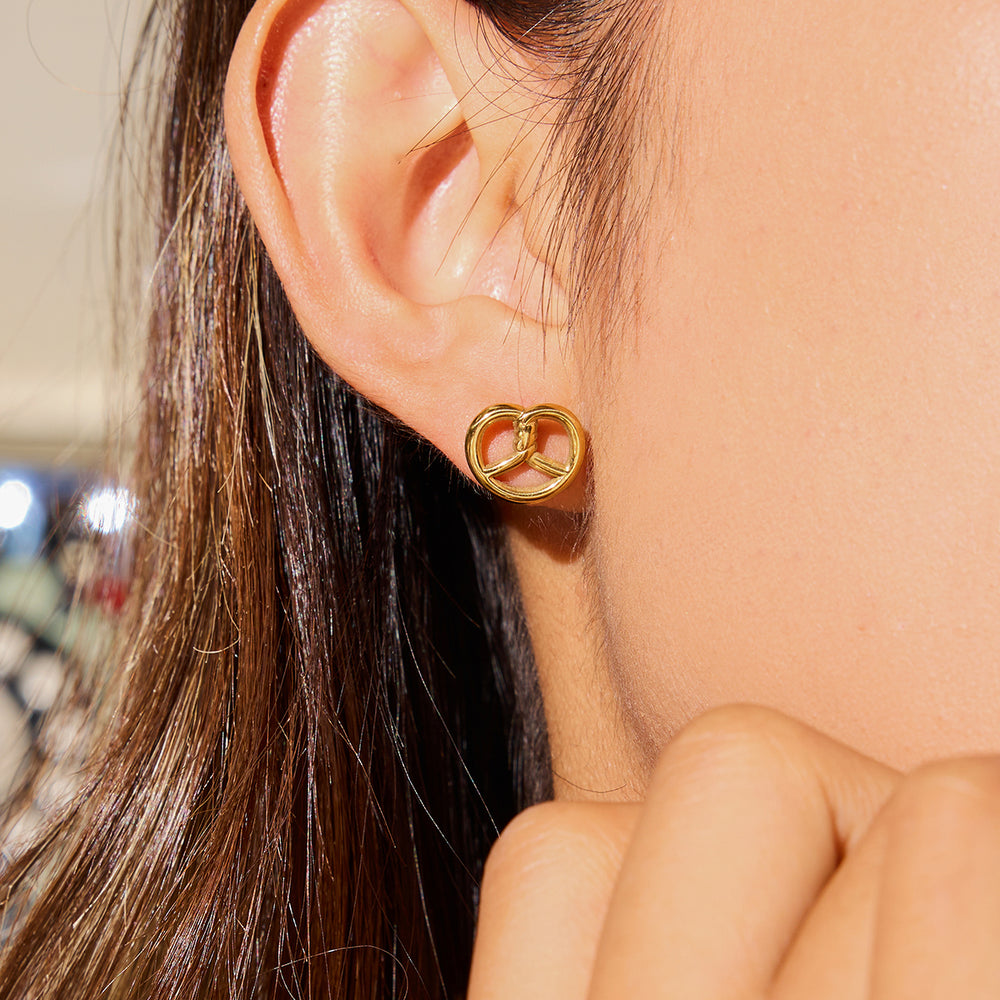 Twisted Knot Studs – gold stud earrings