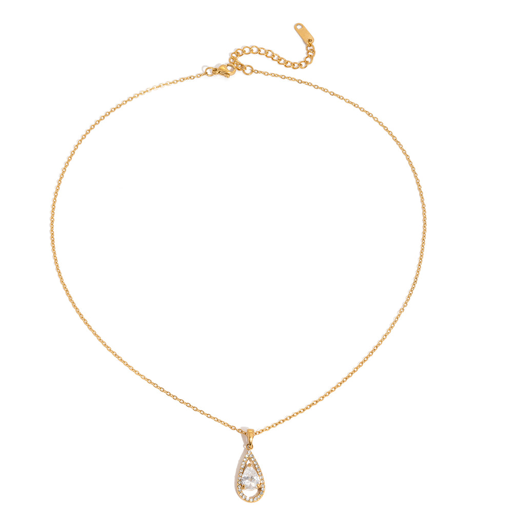 Crystal Drop Necklace – gold necklace