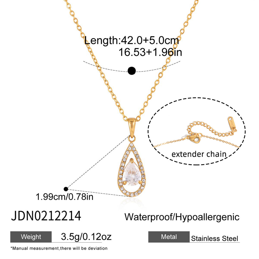 Crystal Drop Necklace – gold necklace
