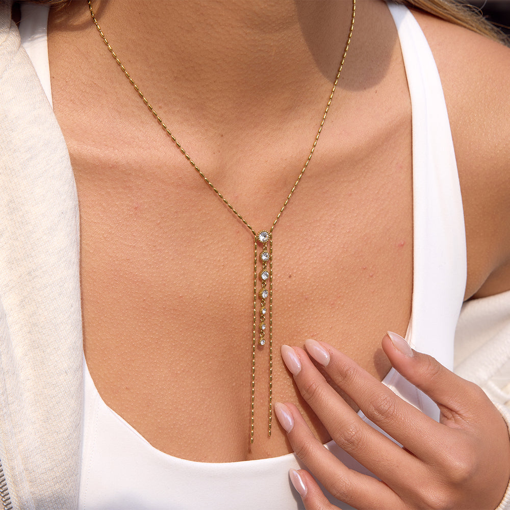 Starlace Drop Necklace – gold necklace