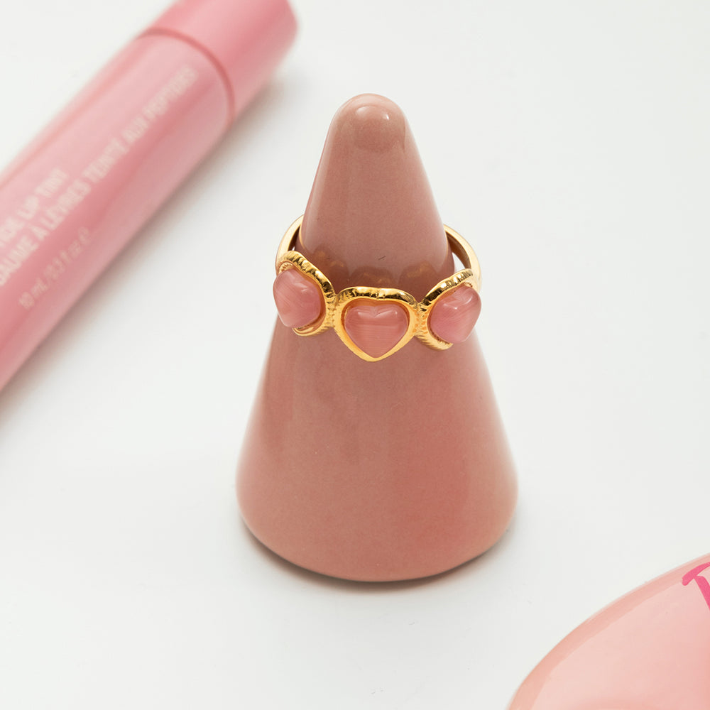 Blushing Heart Ring – adjustable gold ring