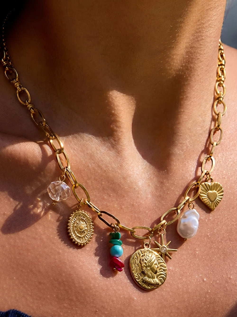 Timekeeper’s Charm – gold necklace with pearls