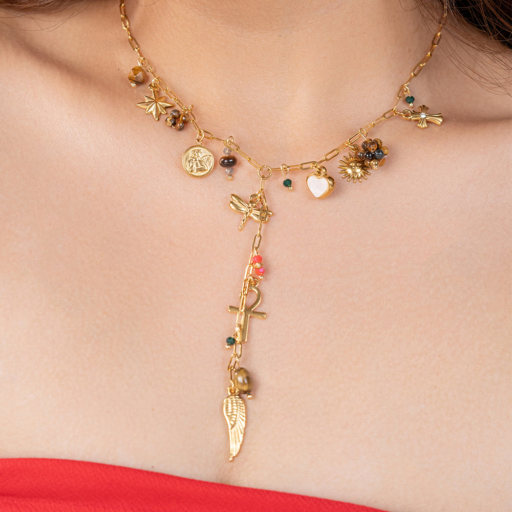Charmed Life Necklace – gold necklace with enamel detail