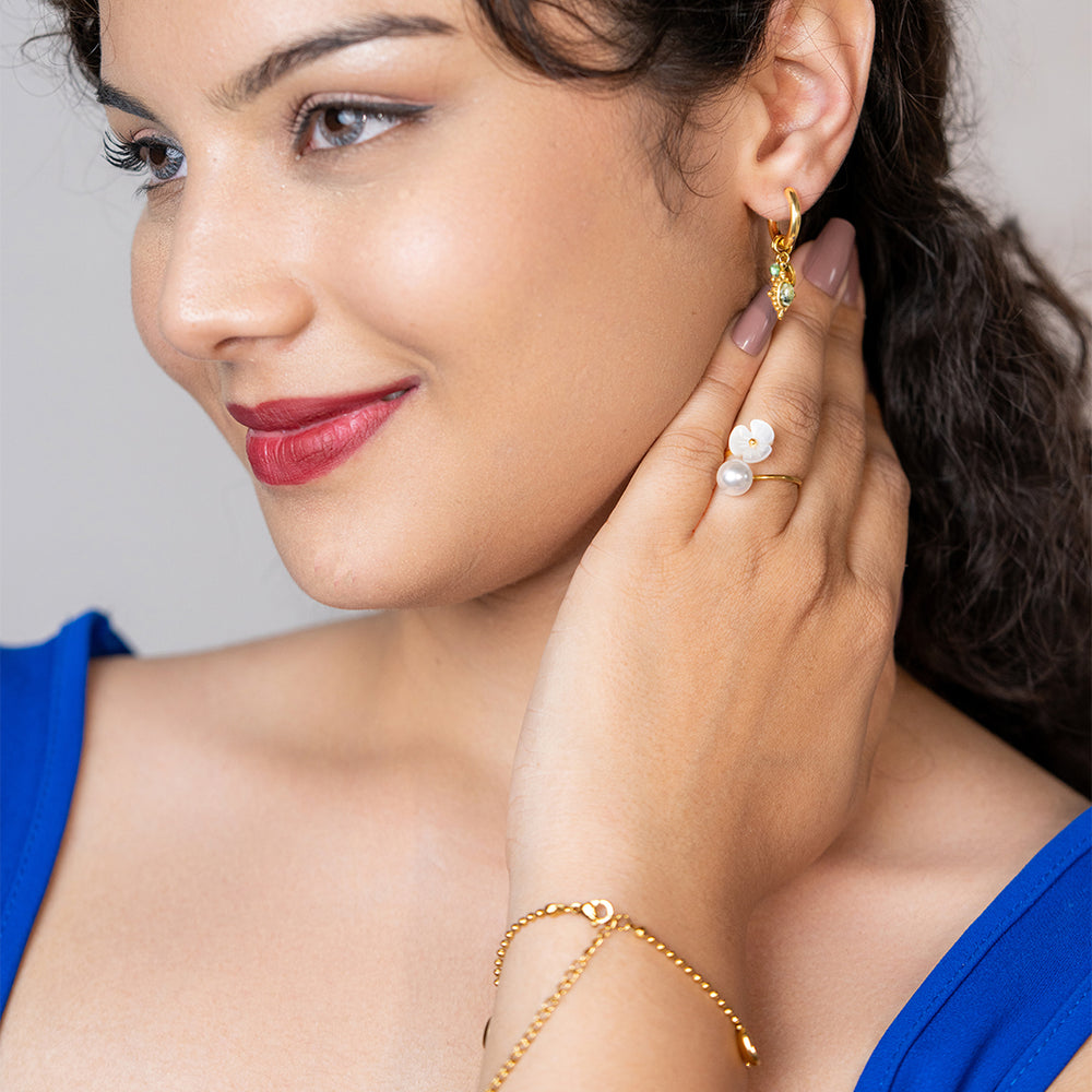 Emerald Orbit Earrings – gold earrings