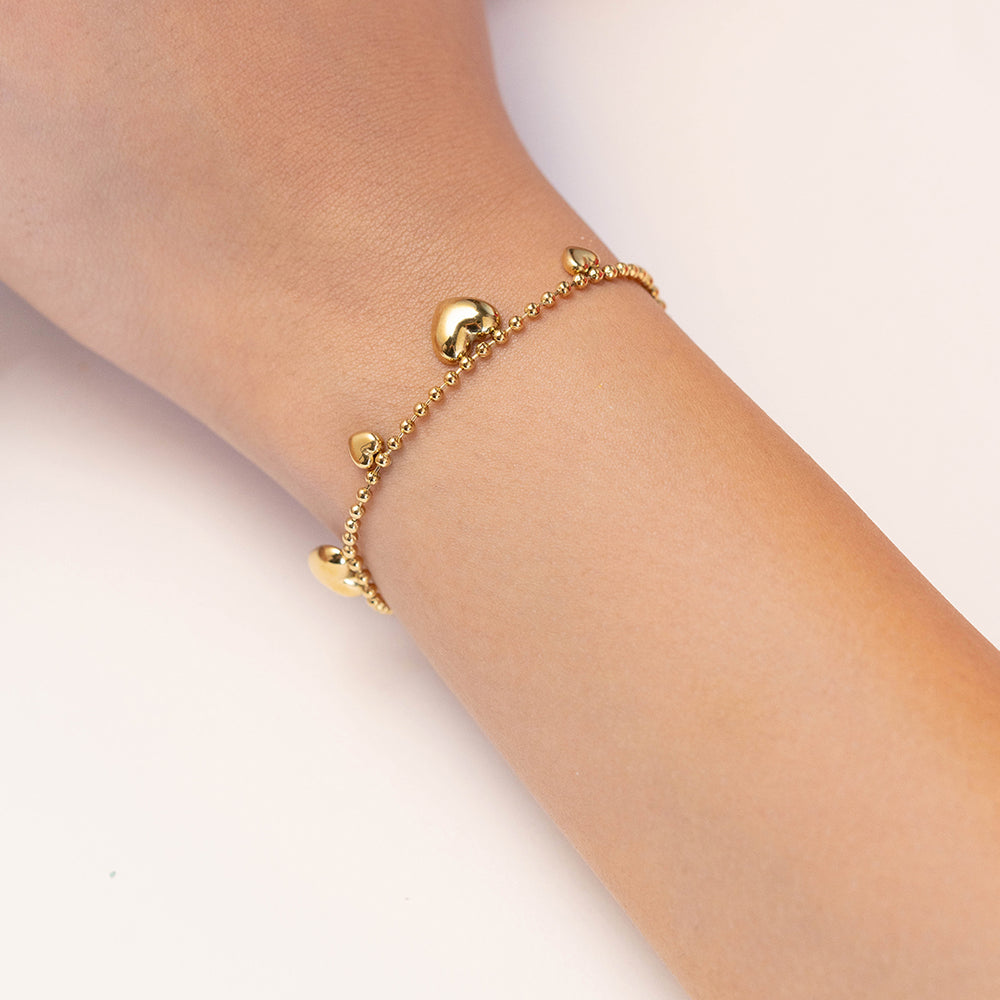Heart Beats Bracelet – adjustable gold bracelet