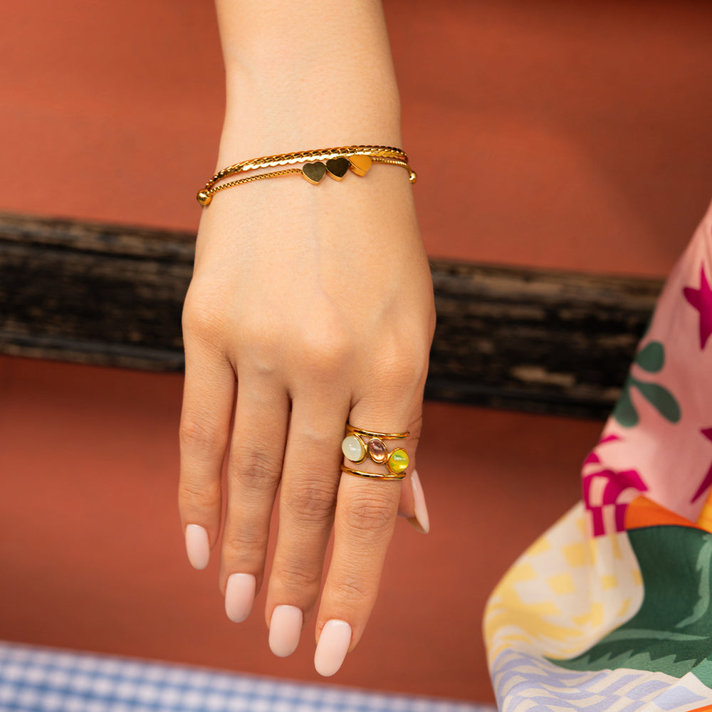 Color Pop Ring – adjustable gold ring