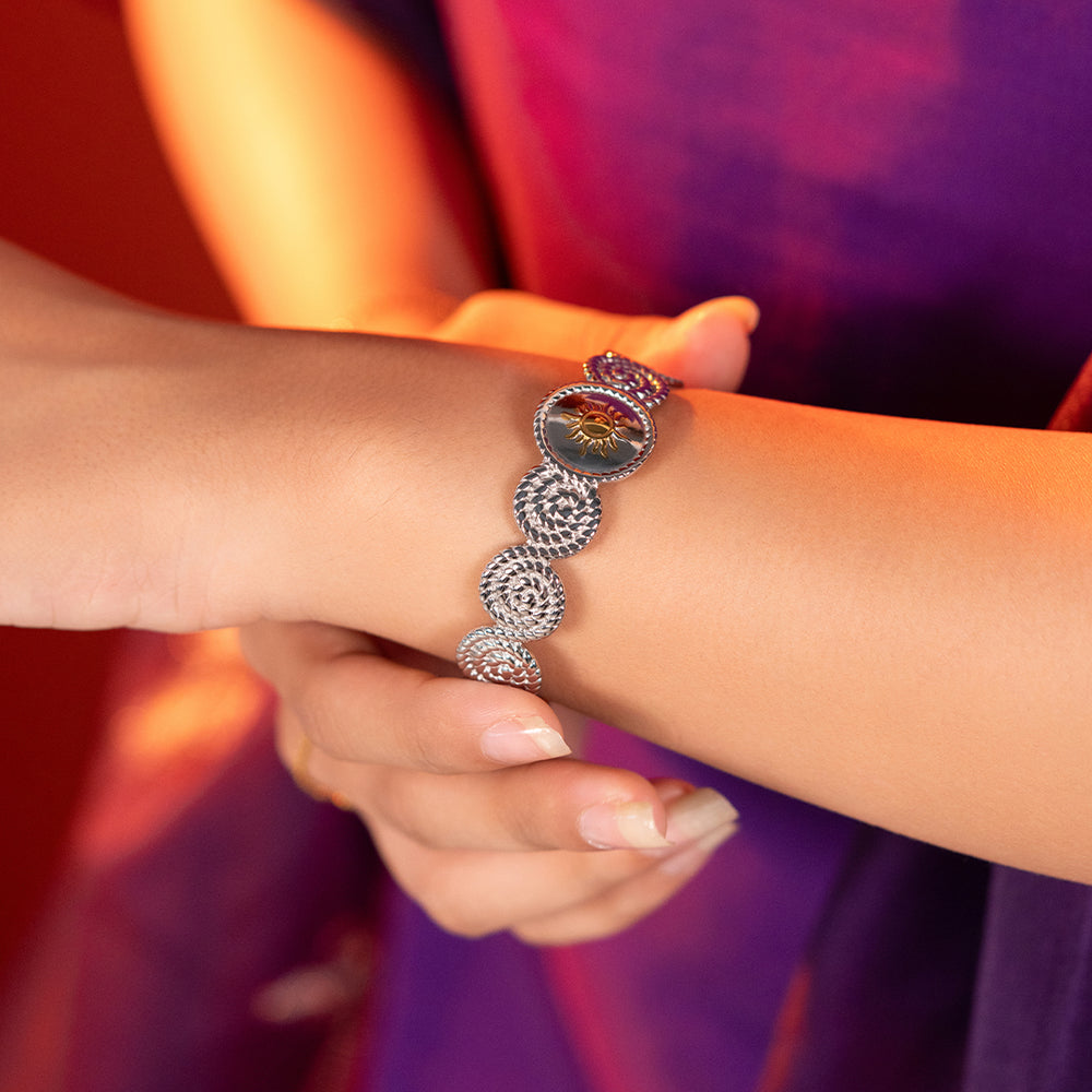 Sunburst Spiral Cuff Bracelet
