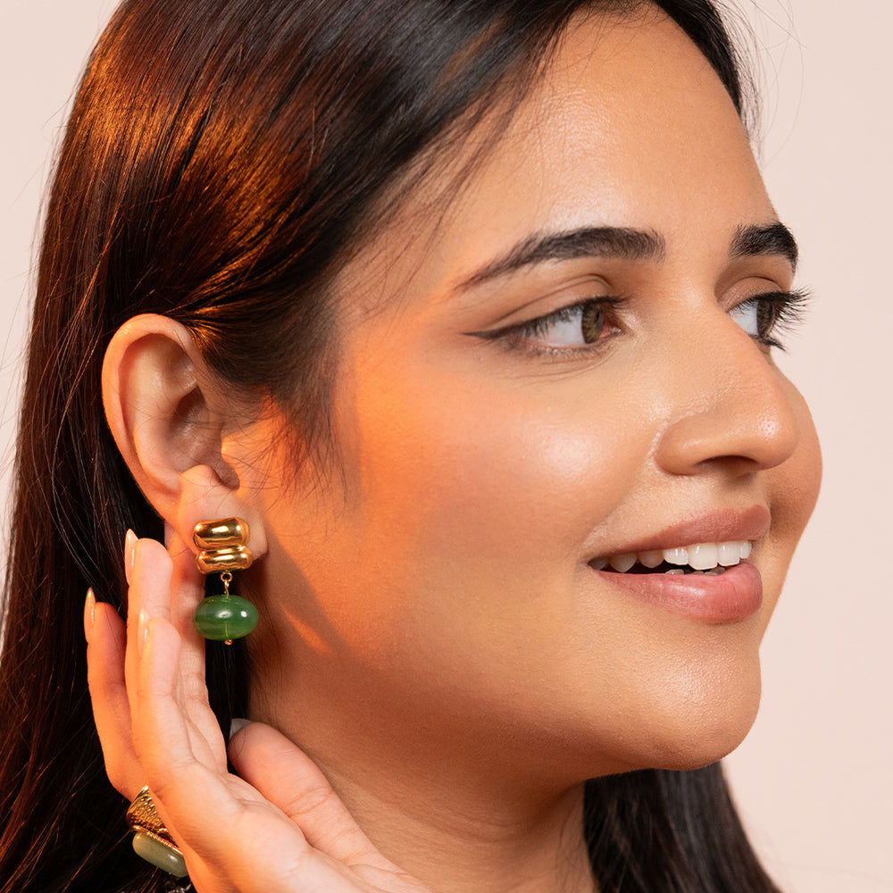 Green Drop Earrings