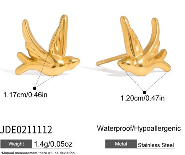 Golden Bird Stud Earrings – gold stud earrings