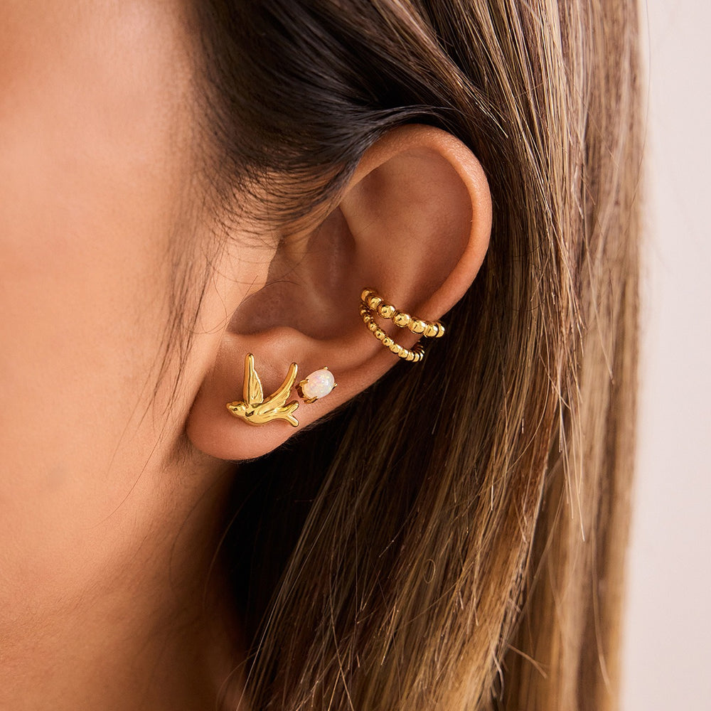 Golden Bird Stud Earrings – gold stud earrings